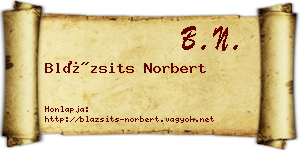 Blázsits Norbert névjegykártya