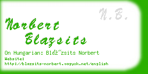 norbert blazsits business card